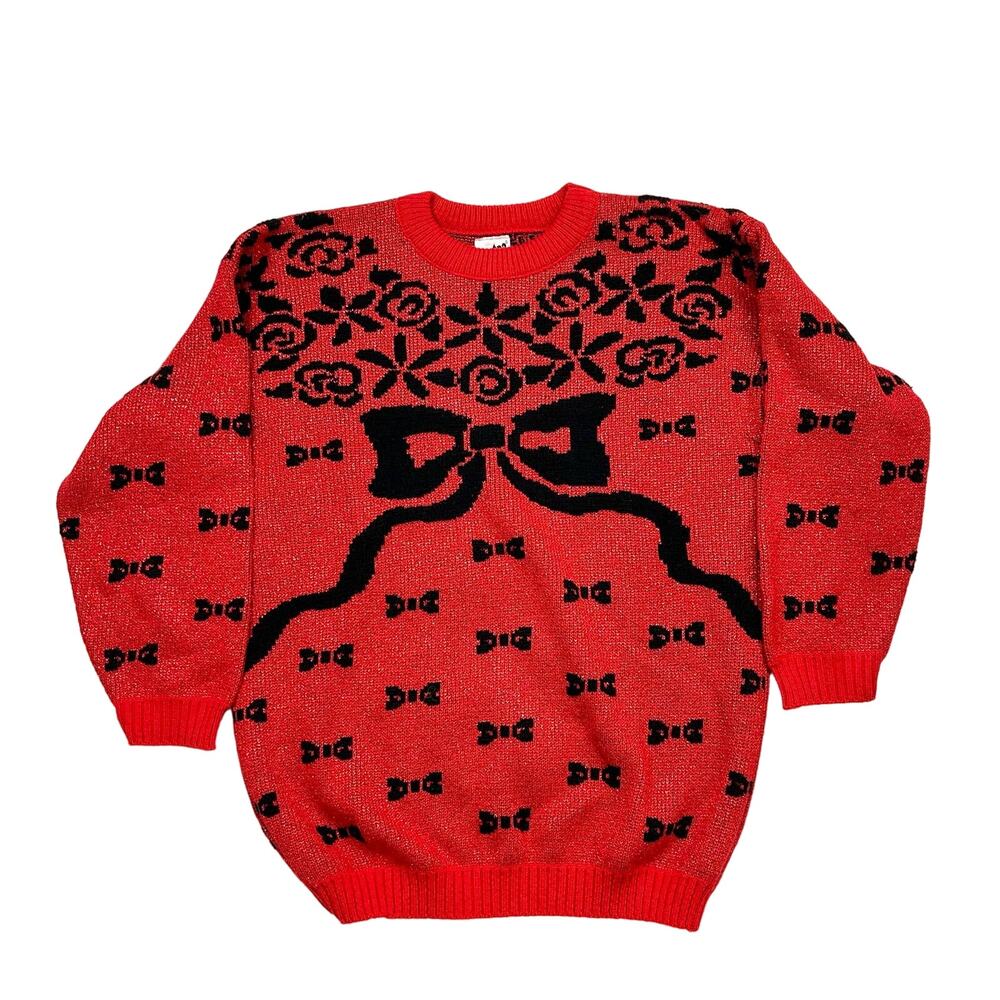 Vintage 80s Bow knit sweater size L